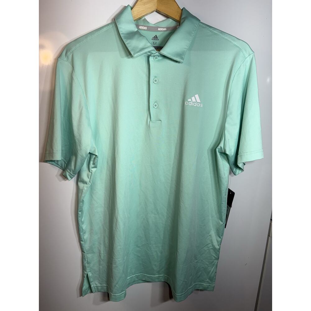 ADIDAS GOLF Men's ADVANTAGE Novelty Short Sleeve Polo Shirt Acid Mint Sz M